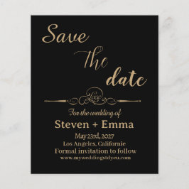 Flyer Boda elegante de presupuesto Guardar las invitacio