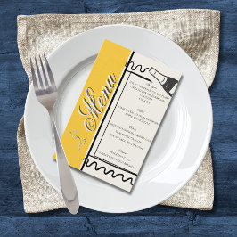 Flyer Boda elegante simple dibujada a mano en amarillo y