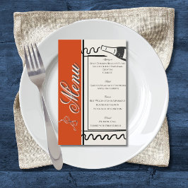 Flyer Boda elegante simple dibujada a mano roja y crema