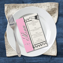 Flyer Boda elegante simple dibujada a mano rosa y crema