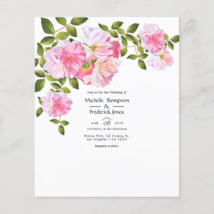 Flyer Boda en jardín de rosas rosadas
