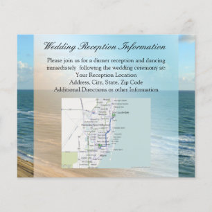 Flyer Boda en la playa de paisaje marino Océano Azul