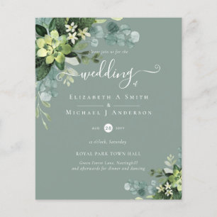 Flyer Boda español NUESTRA BODA Eucalyptus Greenerenery