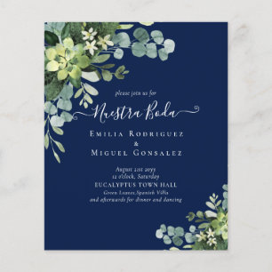 Flyer Boda español NUESTRA BODA Eucalyptus Greenerenery