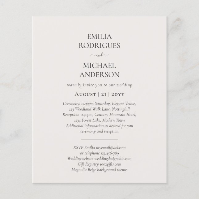 Flyer Boda española invita a consejo presupuestario BILI (Frente)