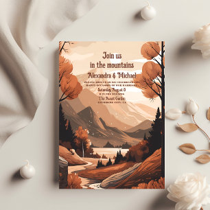 Flyer Boda Evergreen del Bosque Montañoso Rústico Presup