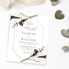 Flyer Boda floral blanco y negro 2