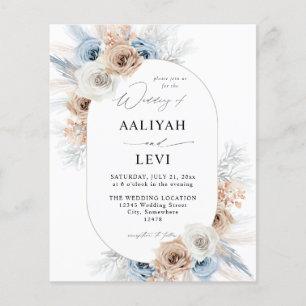 Flyer Boda floral Blue & Beige Boho 2