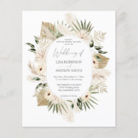 Boda floral de Boho Pampas Grass & Beige