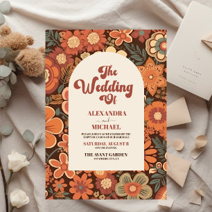Flyer Boda floral de Budget Arch Groovy Retro 70
