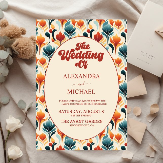 Flyer Boda floral de Budget Groovy Retro 70 (Subido por el creador)