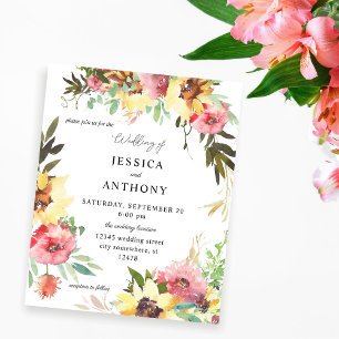 Flyer Boda floral de girasol de verano 2