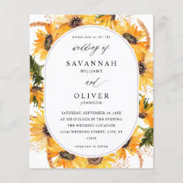 Flyer Boda Floral de Girasoles Otoñales con Presupuesto