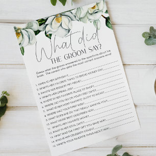 Flyer Boda floral de magnolia blanca ¿Qué diría el novio