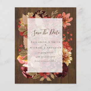 Flyer Boda floral de otoño - PRESUPUESTO de Borgoña Nara