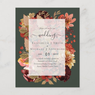 Flyer Boda Floral de Otoño - PRESUPUESTO de Borgoña Nara