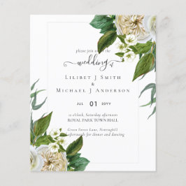 Flyer BODA Floral de Rosas Blancas BUDGET