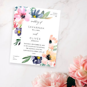 Flyer Boda floral de verano de presupuesto