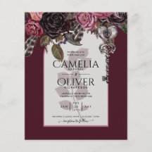Boda floral de vino de Borgoña otoño INVITE invier