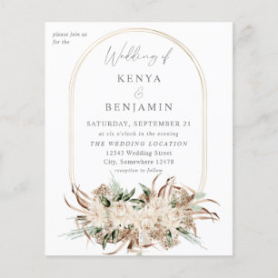 Flyer Boda floral del Boho Beige 3