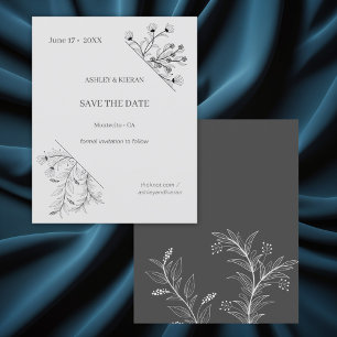 Flyer Boda floral Guardar la invitación de presupuesto d