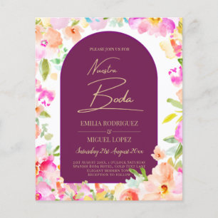 Flyer Boda floral magenta