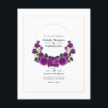 Flyer Boda floral morado y dorado<br><div class="desc">Tarjetas de invitación a la boda púrpura y dorada diseñadas para ser adaptadas rápida y fácilmente a las especificaciones de tu evento. Ideal para cualquier tema o boda en el jardín. Los sobres no están incluidos. Para obtener invitaciones más gruesas con sobres incluidos y productos coincidentes sobre el mismo tema,...</div>