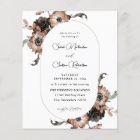Boda floral negra y natural con presupuesto limita