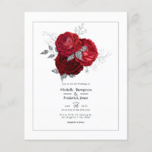 Boda floral rojo y plateado