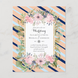 Flyer Boda floral rosada rosa Rubor de bajo precio