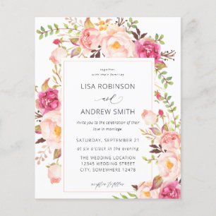 Flyer Boda floral Rubor V3 con aroma rosado presupuestad