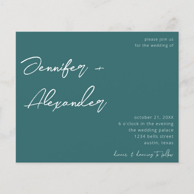Flyer Boda fotográfico Cactus Green Calligraphy (Frente)