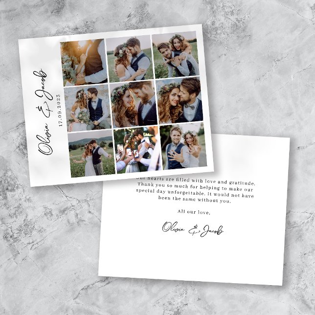 Flyer Boda fotográfico de caligrafía moderna Gracias (Subido por el creador)