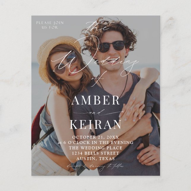 Flyer Boda fotográfico de tonos ligeramente teñidos en e (Frente)