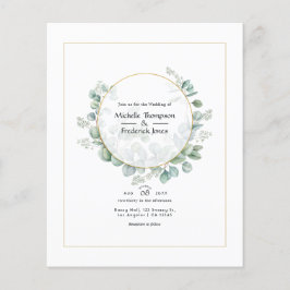 Flyer Boda Geométrica de Eucalipto Dorado