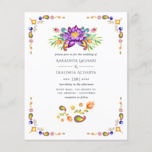 Flyer Boda India Floral Paisley de Moda