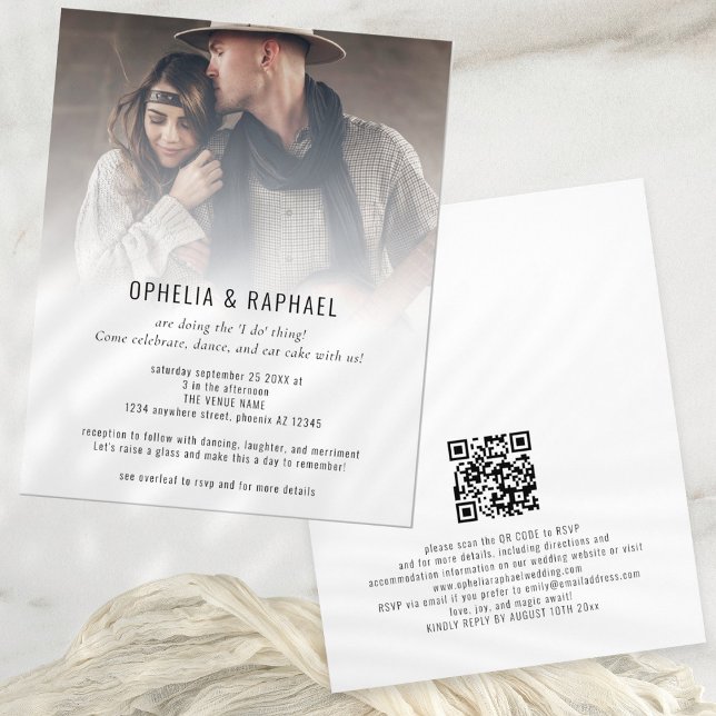 Flyer BODA informal de QR Fun (Front and back view)