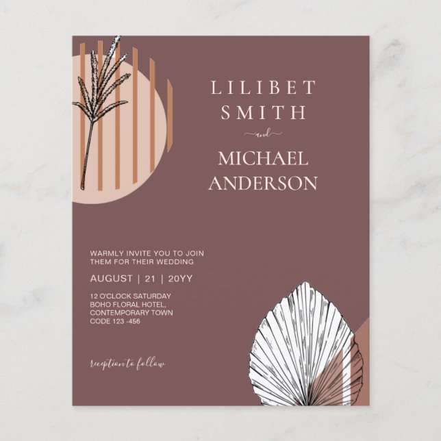 Flyer Boda japonés Escandinavia Resumen geométrico (Frente)