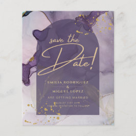 Flyer Boda LeahG Ink Ombre Purple Lavender Gold