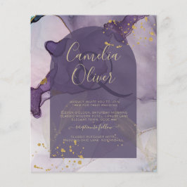 Flyer Boda LeahG Ink Ombre Purple Lavender Gold