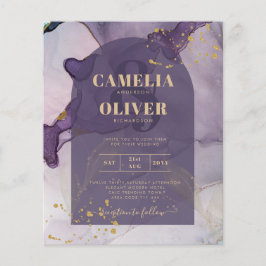 Flyer Boda LeahG Ink Ombre Purple Lavender Gold
