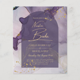 Flyer Boda LeahG Ink Ombre Purple Lavender Gold