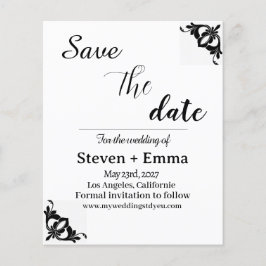 Flyer Boda moderna de presupuesto Guardar las invitacion