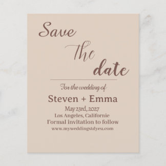Flyer Boda moderna de presupuesto Guardar las invitacion
