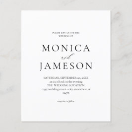 Flyer Boda moderno blanco y negro de presupuesto 2V