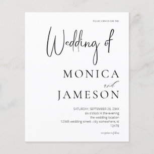 Flyer Boda moderno blanco y negro de presupuesto 3