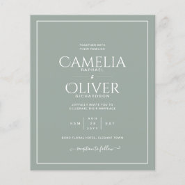 Flyer BODA MONOCRÓMICA DE Sage DE PRESUPUESTO