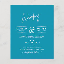 Flyer BODA monocromo azul de Bondi