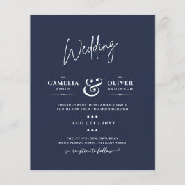 Flyer BODA monocromo azul de la Marina de Presupuestos