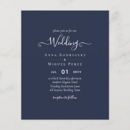 Flyer BODA monocromo azul de la Marina de Presupuestos
